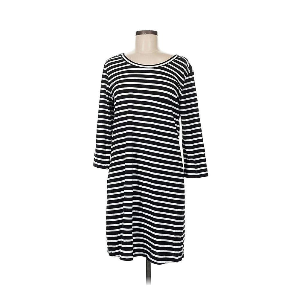 Sanctuary Womens Black White Striped Open Back Tie Shift Dress Medium
